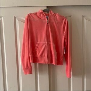 JUICY Coral Zip-Up Hoodie. Size M